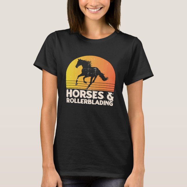 T-shirt Horses And Rollerblading (Devant)