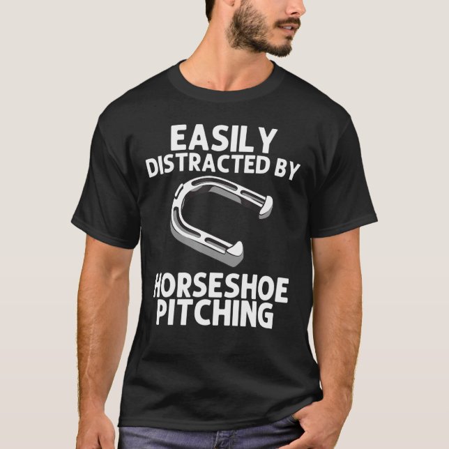 T-shirt Horseshoe Pitching Hommes Femmes Horseshoe Pitcher (Devant)