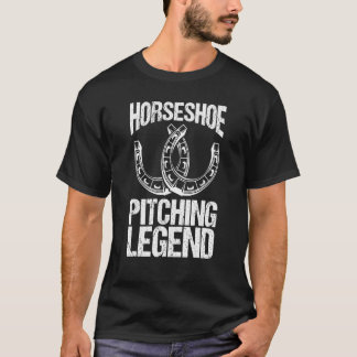 T-shirt Horseshoe Pitching Legend Backyard Picnic Toss Gam