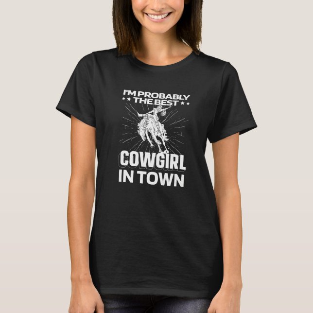 T-shirt Horsewoman Horse Riding  Western Rodeo Cowgirl (Devant)