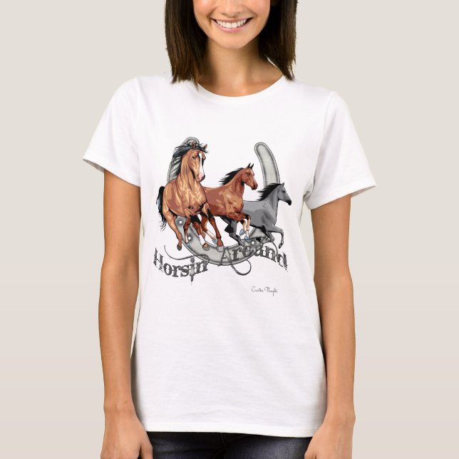 T-shirt Horsin' autour de l'engrenage de l'amoureux du che (Devant)