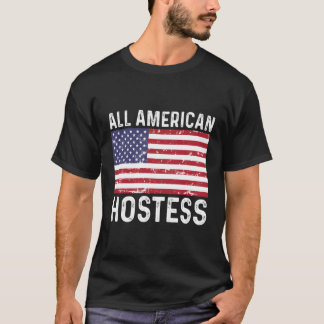 T-shirt Hostess Trouvé Le 4 Juillet Le 4 Juillet Tous Amér