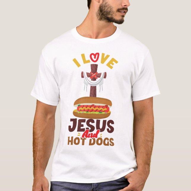 T-shirt Hot Chien J'Aime Jésus Et Hot Chiens Jésus Foi (Devant)