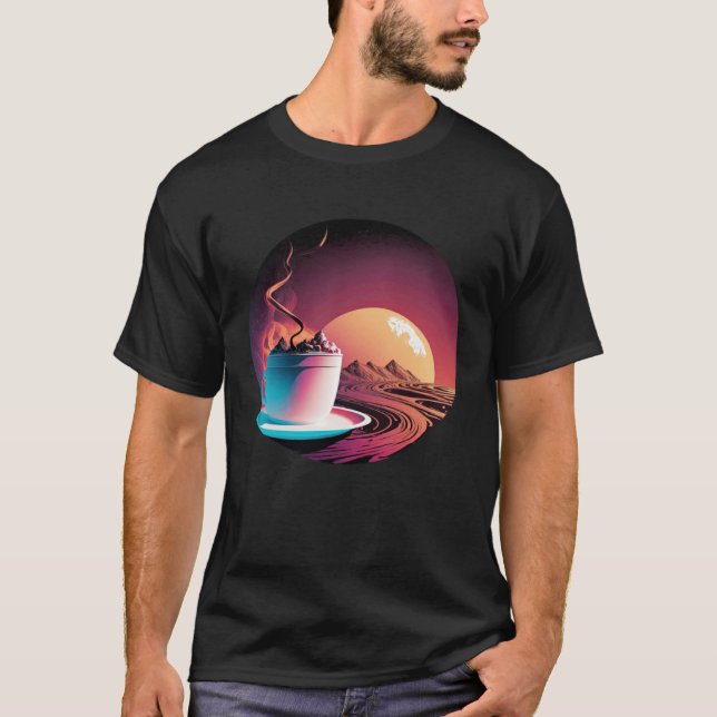 T-shirt Hot Chocolate Synthwave 80s Retrowave Aesthetic 1 (Devant)