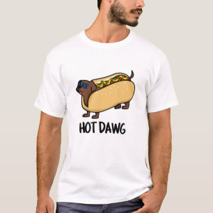 T-shirt Hot Dawg Funny Hot Dog Dans Un Pun À Feu