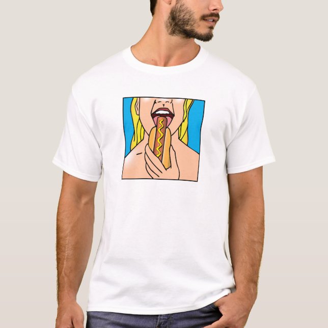 T-shirt Hot-dog de Madame Eating (Devant)