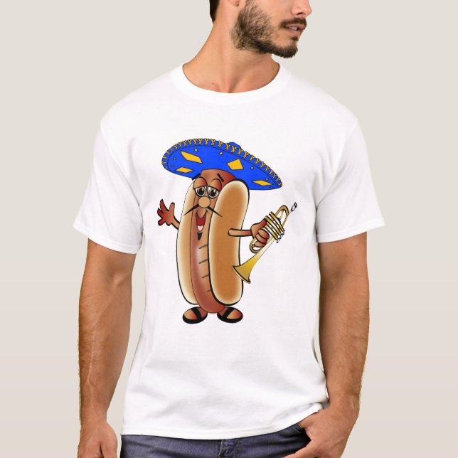 T-shirt Hot-dog de mariachi dans un sombrero (Devant)