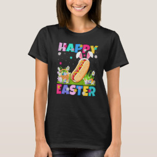T-shirt Hot Dog Happy Pâques Bunny Hot Dog Pâques dimanche
