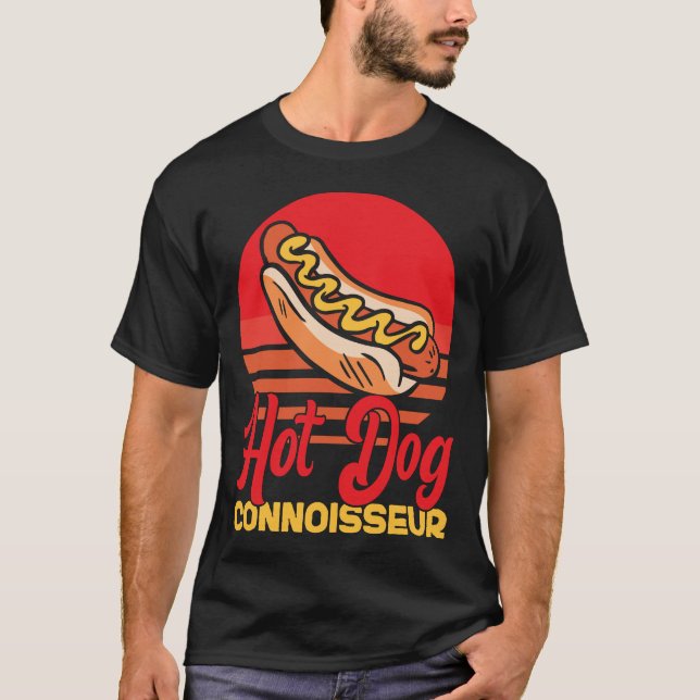 T-shirt Hot Dog Hot Dog Connoisseur Retro (Devant)