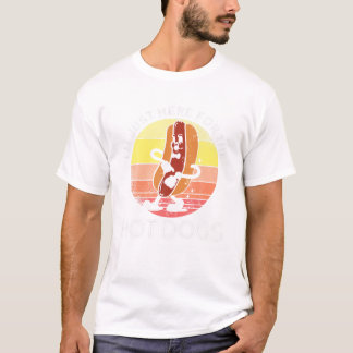 T-shirt Hot Dog Je suis juste ici pour les Hot Dogs manger