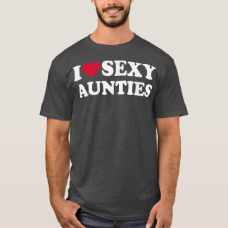 T-shirt Hot Heart Design I Love Sey Aunties