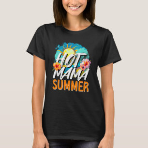 T-shirt Hot Mama été, Plage de fleurs tropicales