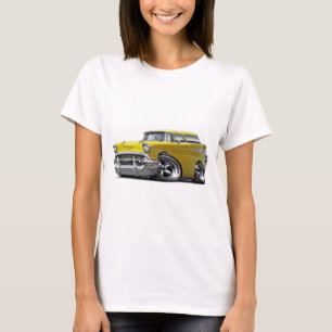T-shirt Hot rod 1957 de jaune de nomade de Chevy
