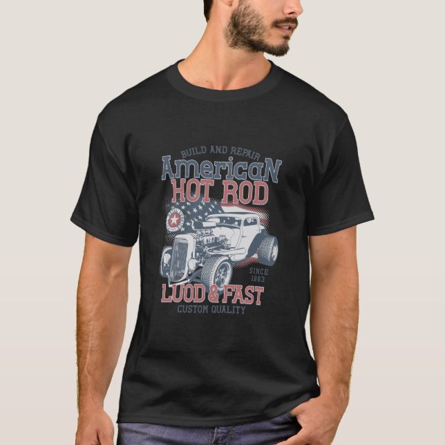 T-shirt Hot Rod Custom Garage (Devant)