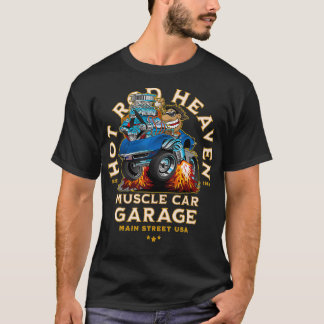 T-shirt Hot Rod Heaven Muscle Car Garage USA Classic Car a