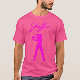 T-shirt Hot Rose Femme Golfer Swing Golf Club Imprimer T