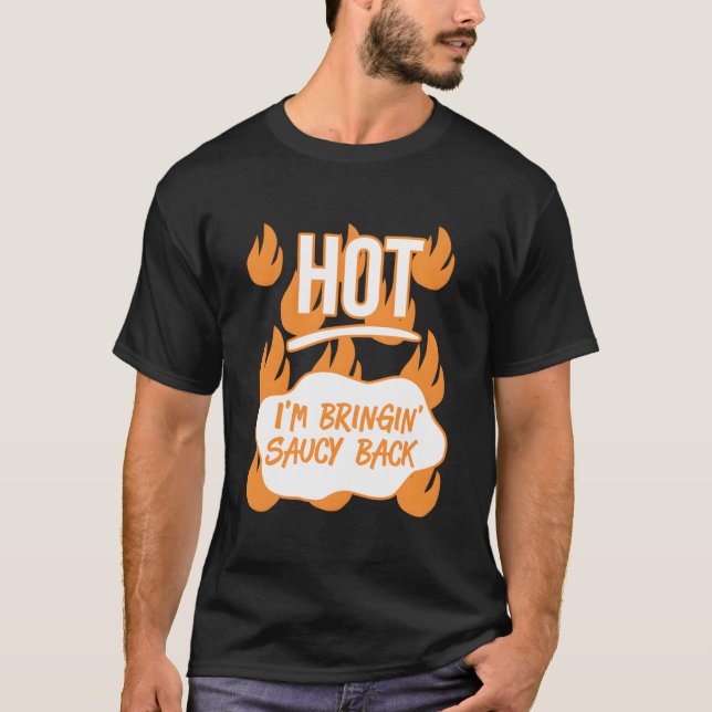 T-shirt Hot Sauces Halloween S I'M Bringing Saucy Back (Devant)