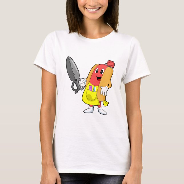 T-shirt Hotdog comme coiffeur avec ciseaux (Devant)