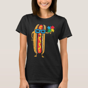 T-shirt Hotdog Puzzle Cute Sensibilisation sur l'autisme A