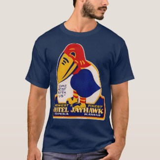 T-shirt Hôtel Jayhawk Topeka Kansas Étiquette de bagages