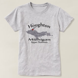 T-shirt Houghton Michigan Cartes cardiaques Dames de conce