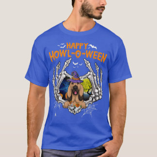 T-shirt Hound de sang Skeleton Coeur heureux HowlOWeen Cos