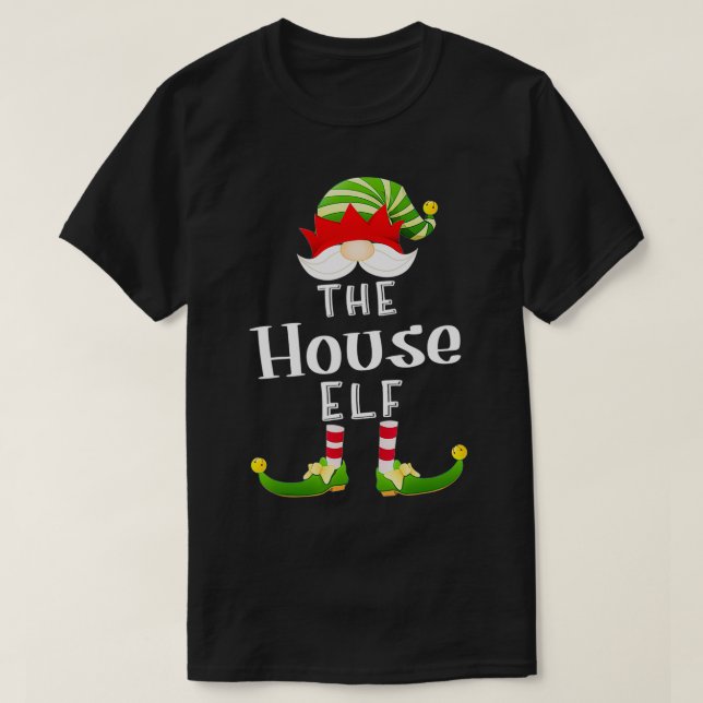 T-shirt House Elf Group Noël Funny Pajama Party (Design devant)