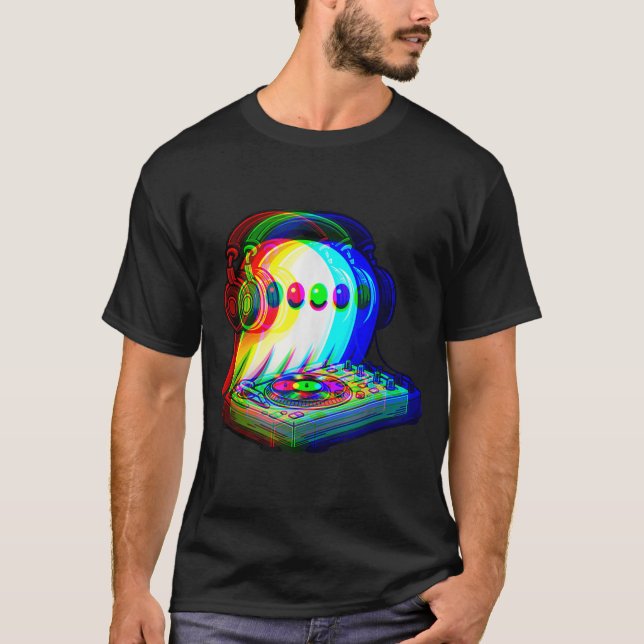 T-shirt House Music Ghost Dj Illusion Optique Edm (Devant)