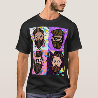 T-shirt Housses de fête complète Hipster Hommes Cool Beard