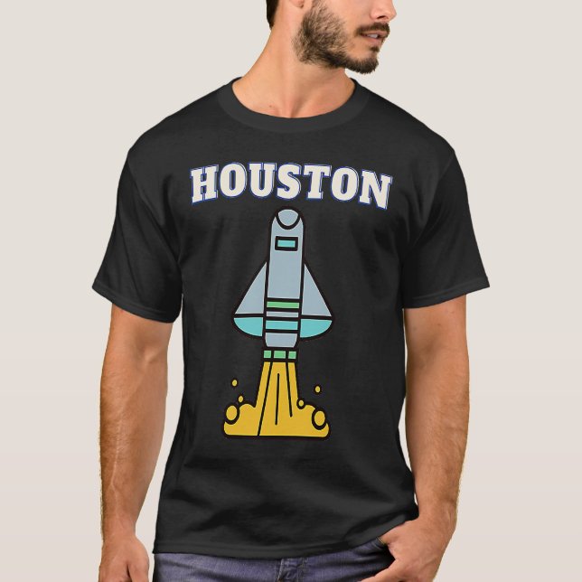 T-shirt Houston Texas Spaceship  For Souvenir For (Devant)