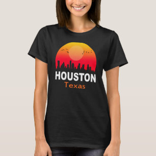 T-shirt Houston Texas Vintage Sunset Retro City State USA
