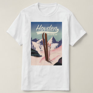 T-shirt Hovden Norvège poster de voyage de ski.
