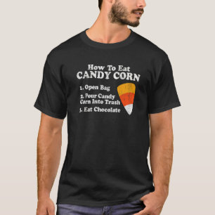 T-shirt How To Eat Candy Corn Halloween Retro 80