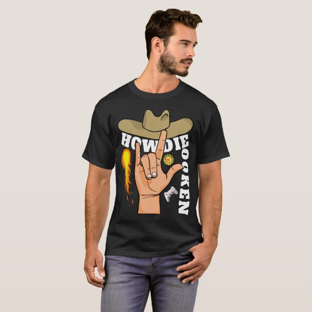 T-shirt Howdie Ooken Cowboy Gamer (Devant entier)