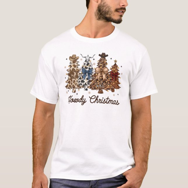 T-shirt Howdy Christmas, Western Christmas (Devant)