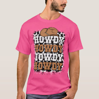 T-shirt Howdy Cow Imprimer Western Country Cowgirl Cowboy 