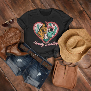 T-shirt Howdy Darling Horse et la femme