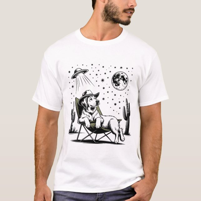 T-shirt Howdy Golden Retriever Chien Western Cowboy Chien (Devant)