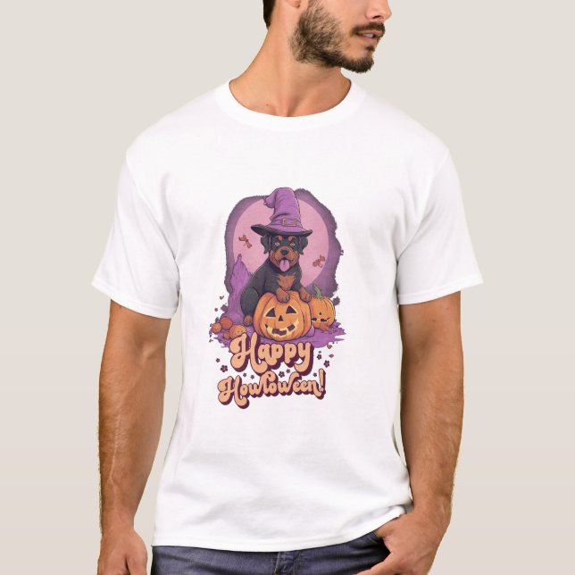 T-shirt Howl O Ween Funny Pun Rottweiler (Devant)
