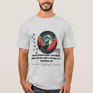 T-shirt Howling Freedom Under the Moonlight