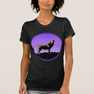 T-shirt Howling Wolf at Sunset - Art faunique original