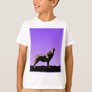 T-shirt Howling Wolf at Sunset - Art faunique original