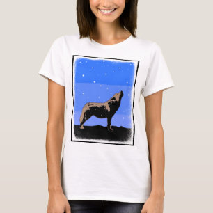 T-shirt Howling Wolf en hiver - Art faunique original