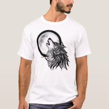 Howling Wolf Under Pleine lune - Art Tribal
