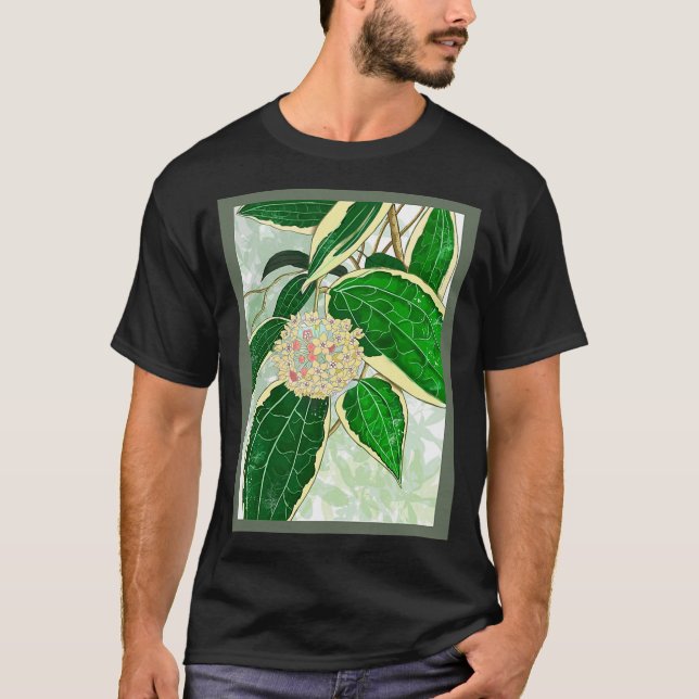 T-shirt Hoya macrophylla _Variegata_ Maison Plante Art T-S (Devant)