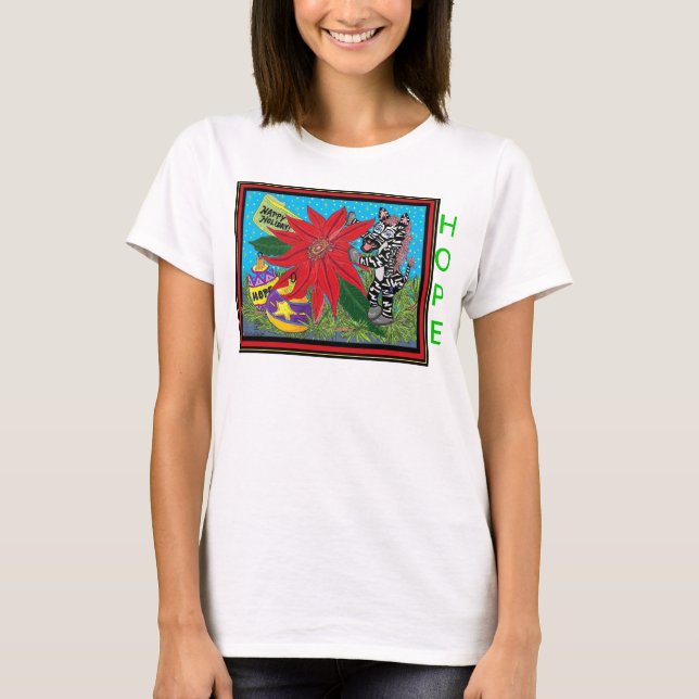 T-shirt HRB - Zebra Pointsettia Hope (Devant)