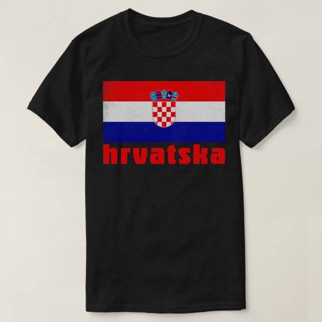 T-shirt Hrvatska Croate style défraîchi Design (Design devant)