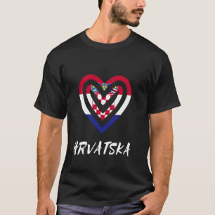 T-shirt Hrvatska Croatie Drapeau Coeur Croate Fierté Racin