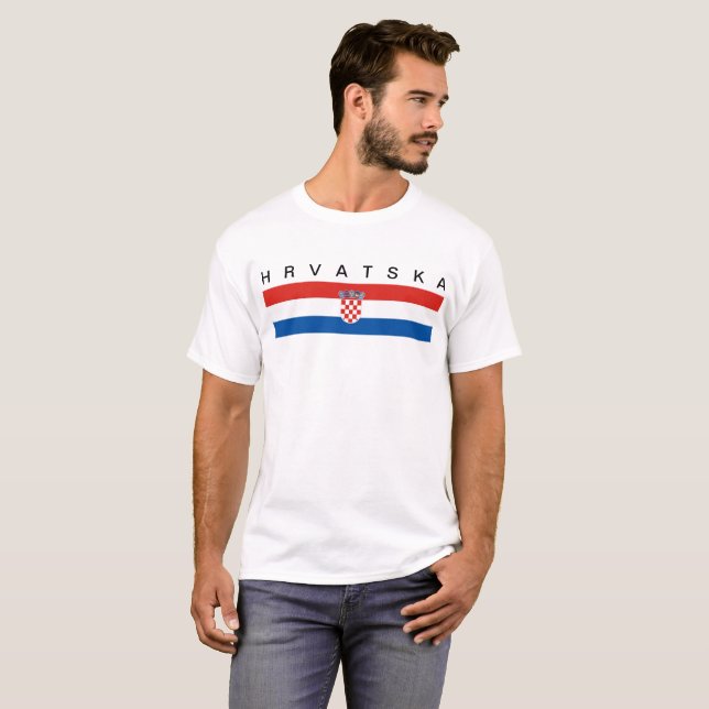 T-shirt Hrvatska de symbole de drapeau de pays de la (Devant entier)