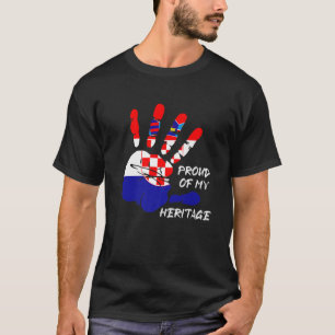 T-shirt Hrvatska Doigt Fierté Patrimoine Croatie Drapeau